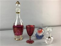 Lot 283 - A CAITHNESS GLASS BOWL AND OTHER COLOURED GLASS WARE
