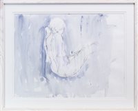 Lot 656 - FEMALE STUDY, A MIXED MEDIA BY CHRISTOPHER BYRNE