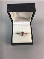 Lot 298 - A LADY'S 9CT GOLD ENGAGEMENT RING AND A SILVER BRACELET