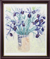 Lot 414 - IRISES, A LITHOGRAPH BY JENNY DEVEREUX