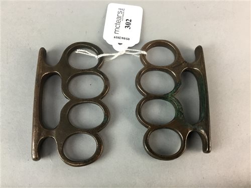 Lot 302 - A PAIR OF EARLY  20TH CENTURY KNUCKLE DUSTERS