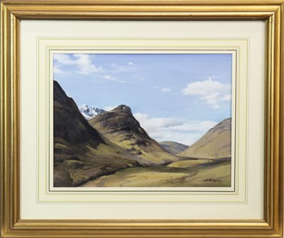 Lot 1791 - GLEN COE,   A WATERCOLOUR BY A.W.  THOMSON