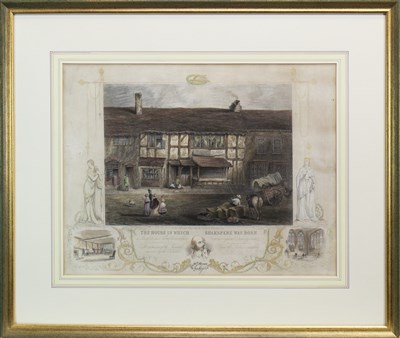 Lot 1785 - THE HOUSE IN WHICH SHAKESPEARE WAS BORN, AN ENGRAVING