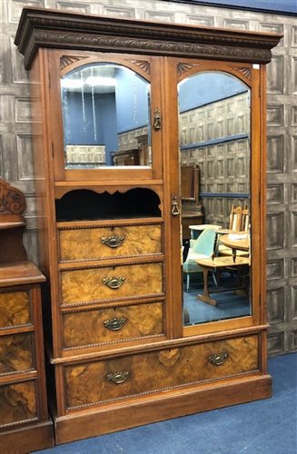 Lot 305 - A LATE VICTORIAN WALNUT TWO PIECE BEDROOM SUITE