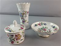Lot 241 - A CROWN STAFFORDSHIRE GINGER JAR, AYNSLEY  DISH AND OTHER CERAMICS