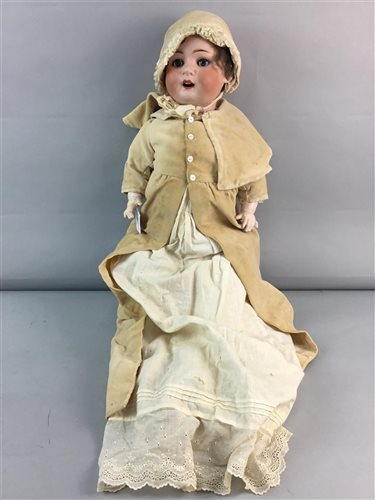 Lot 315 - A GERMAN BISQUE HEADED DOLL
