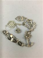 Lot 444 - LOT OF NECKLACES, BROOCHES, BANGLES AND WATCHES