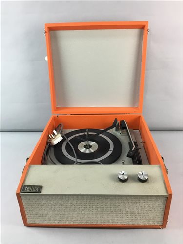 Lot 477 - A TELLUX RECORD PLAYER AND TWO OTHER RECORD PLAYERS