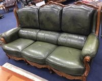 Lot 504 - AN ITALIAN LEATHER THREE SEATER SETTEE