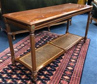 Lot 505 - A STAINED WOOD CONSOLE TABLE