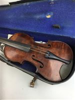 Lot 62 - TWO VIOLINS AND TWO BOWS