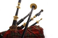 Lot 1454 - A SET OF AFRICAN BLACKWOOD BAGPIPES