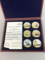 Lot 52 - AN HMS VICTORY 250 YEARS PRESENTATION COIN SET, AMBER NECKLACE AND DIE-CAST VEHICLES