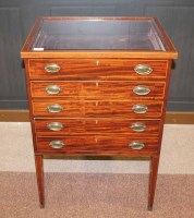 Lot 1007 - EDWARDIAN CURIO CABINET the hinged top with a...