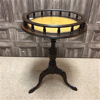 Lot 145 - A COFFEE TABLE, NEST OF THREE TABLES AND A WINE TABLE