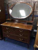 Lot 139 - AN EDWARDIAN INLAID MAHOGANY BEDROOM SUITE