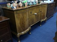 Lot 143 - A WALNUT DINING ROOM SUITE