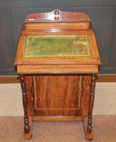 Lot 1010 - VICTORIAN ROSEWOOD DAVENPORT WRITING DESK the...