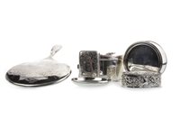Lot 899 - A LOT OF THREE SILVER BOXES AND OTHER SILVER ITEMS