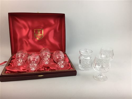 Lot 19 - A SET OF FOUR BOXED EDINBURGH CRYSTAL WINE GLASSES AND OTHER CRYSTAL