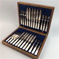Lot 195 - TWO CANTEENS OF PLATED CUTLERY