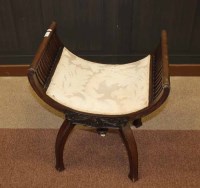 Lot 1018 - LATE VICTORIAN MAHOGANY DRESSING STOOL with...