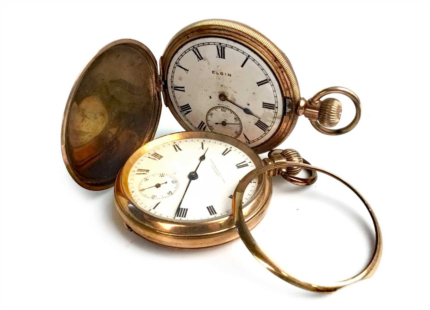 Lot 795 - TWO GOLD PLATED POCKET WATCHES