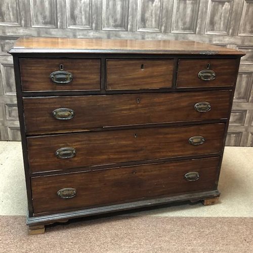 Lot 37 - A MAHOGANY CHEST OF DRAWERS