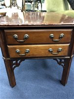 Lot 104 - A PAIR OF MAHOGANY BEDSIDE CHESTS