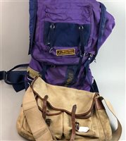 Lot 269 - A CANVAS FISHING BAG AND A KARRIMOR RUCKSACK
