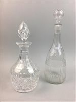 Lot 76 - A TUDOR GLASS DECANTER AND STOPPER AND OTHER DECANTERS