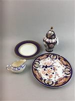 Lot 83 - A STAFFORDSHIRE BUTTER DISH AND OTHER CERAMICS