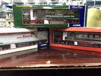 Lot 180 - AN EDDIE STOBBART CUMBRIA MODEL TRANSPORTER AND FOUR OTHERS