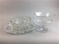 Lot 235 - A THISTLE SHAPED FRUIT BOWL AND OTHER GLASS WARE