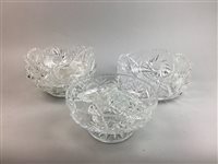 Lot 235 - A THISTLE SHAPED FRUIT BOWL AND OTHER GLASS WARE