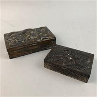 Lot 237 - TWO WHITE METAL JEWELLERY BOXES