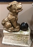 Lot 266 - A PAINTED JAPANESE LION AND BALL