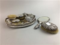 Lot 293 - TWO GROUPS OF SILVER BACKED DRESSING TABLE ITEMS