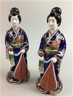 Lot 280 - A PAIR OF JAPANESE FIGURES OF GEISHAS