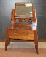 Lot 1048 - ART AND CRAFTS STAINED BEECH TWO PIECE BEDROOM...