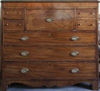 Lot 1054 - REGENCY MAHOGANY OBLONG SECRETAIRE CHEST the...