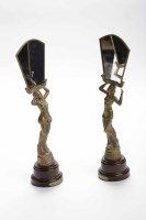 Lot 1056 - PAIR OF GILDED SPELTER TABLE MIRRORS with...