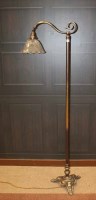 Lot 1058 - EARLY 20TH CENTURY OXIDISED BRASS FLOOR LAMP...