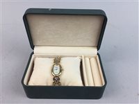 Lot 318 - AN EMPORIO ARMANI LADIES WATCH, JAGUAR WATCH AND A SILVER NECKLACE