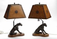 Lot 1062 - PAIR OF ATTRACTIVE LIBRARY TABLE LAMPS the...