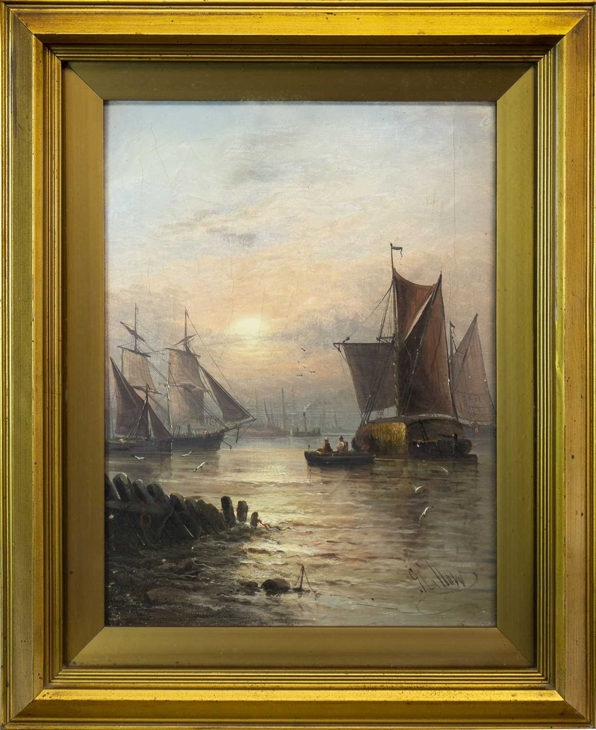 Lot 608 - BOATS ON CALM WATERS, BY G CALLOW