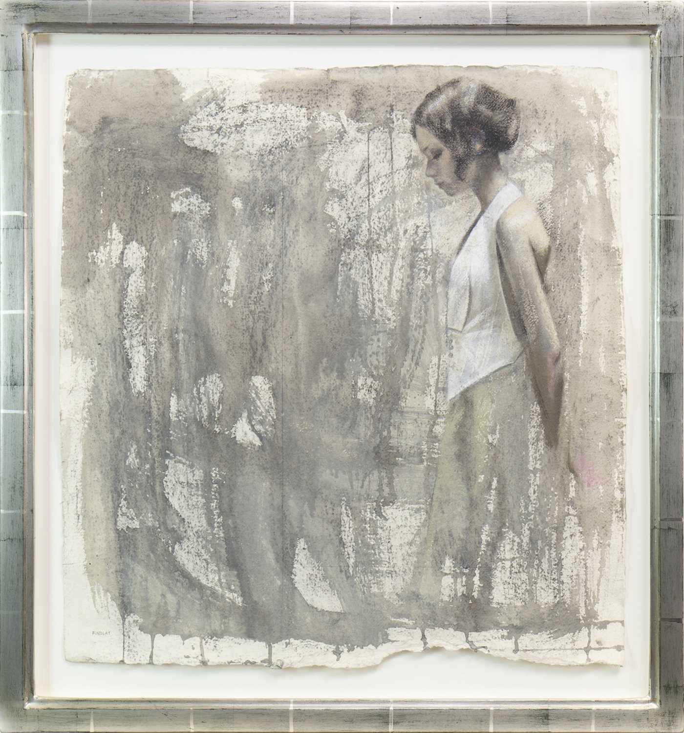 Lot 516 - STUDY FOR READY AND WAITING, A MIXED MEDIA BY DENISE FINDLAY