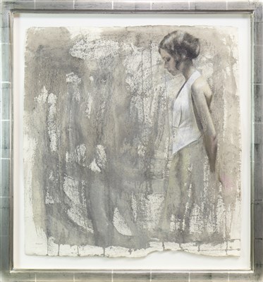 Lot 516 - STUDY FOR READY AND WAITING, A MIXED MEDIA BY DENISE FINDLAY