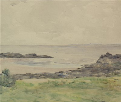 Lot 471 - BEACH LANDSCAPE II, A WATERCOLOUR BY HARRY MACGREGOR