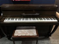 Lot 319 - A CHALLEN MINI PIANO WITH STOOL